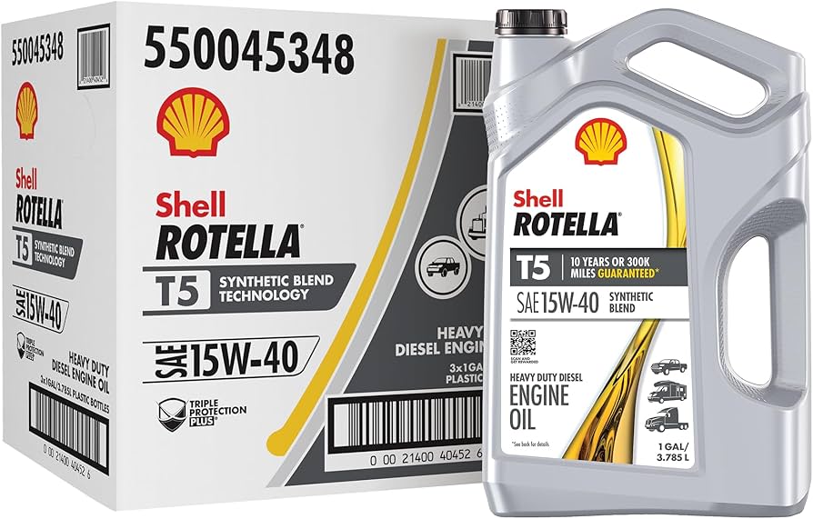 Shell Rotella® T5 Synthetic Blend Technology 15W-40 Heavy Duty Diesel Engine Oil
