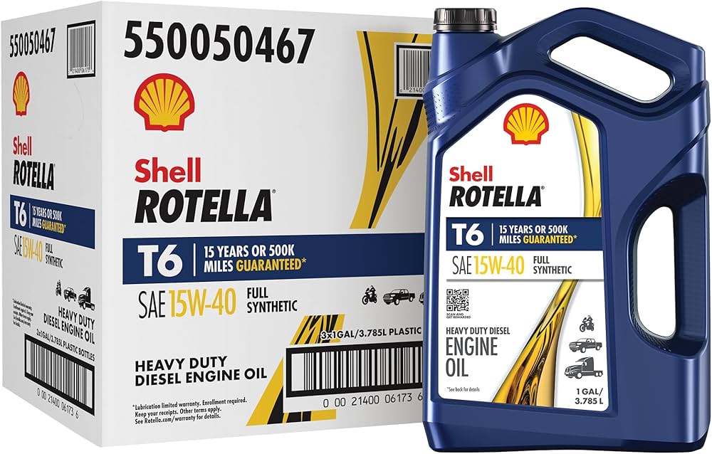 Shell Rotella® T6 Full Synthetic 15W-40 Heavy Duty Diesel Engine Oil