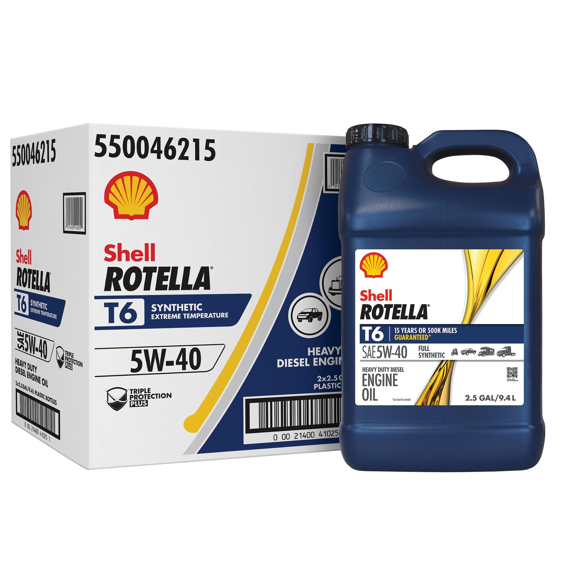 Shell Rotella® T6 Full Synthetic 5W-40 Heavy Duty Diesel Engine Oil